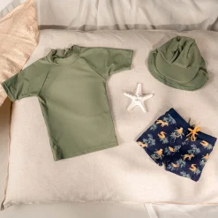 Prénatal UV zwem T-shirt korte mouwen effen groen