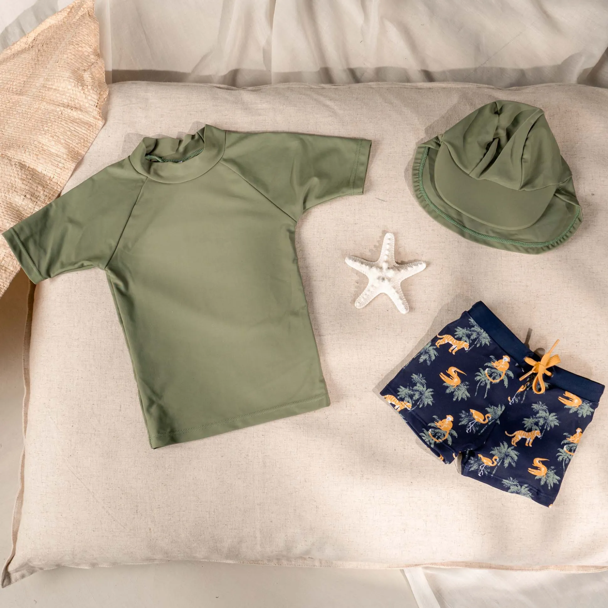 Prénatal UV zwem T-shirt korte mouwen effen groen