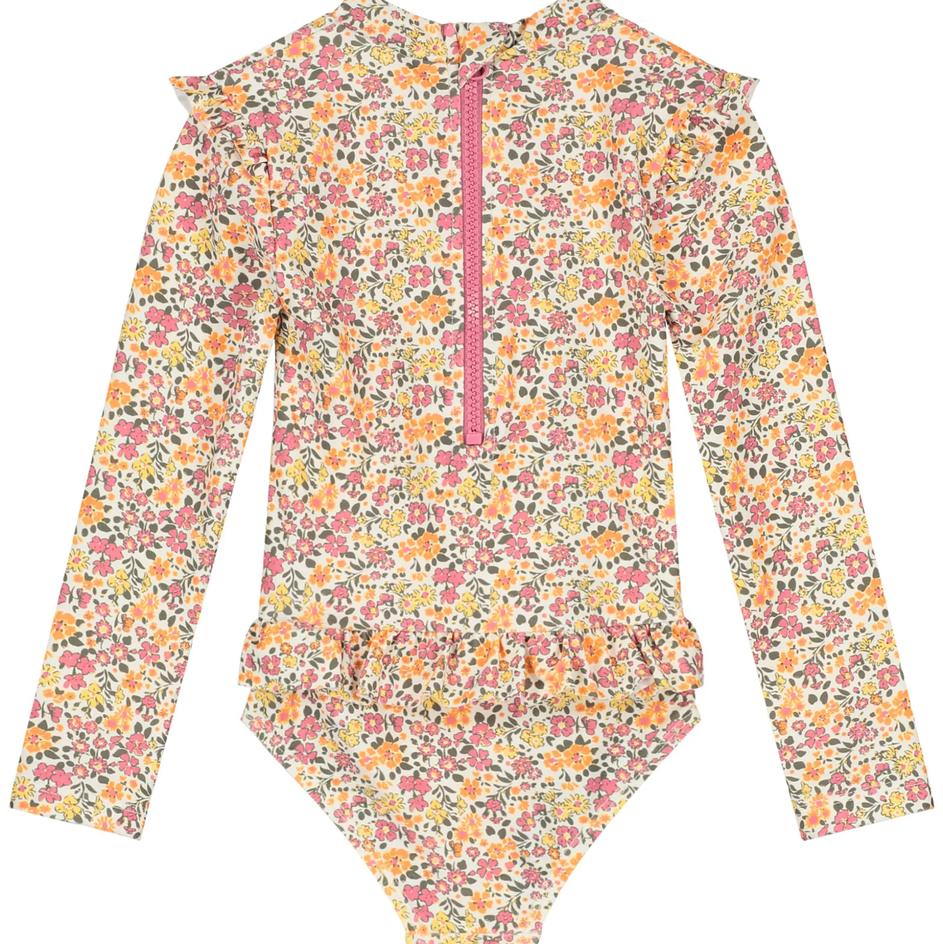 Prénatal UV zwempak bloemen lange mouwen all over print multi