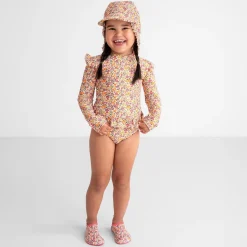 Prénatal UV zwempak bloemen lange mouwen all over print multi