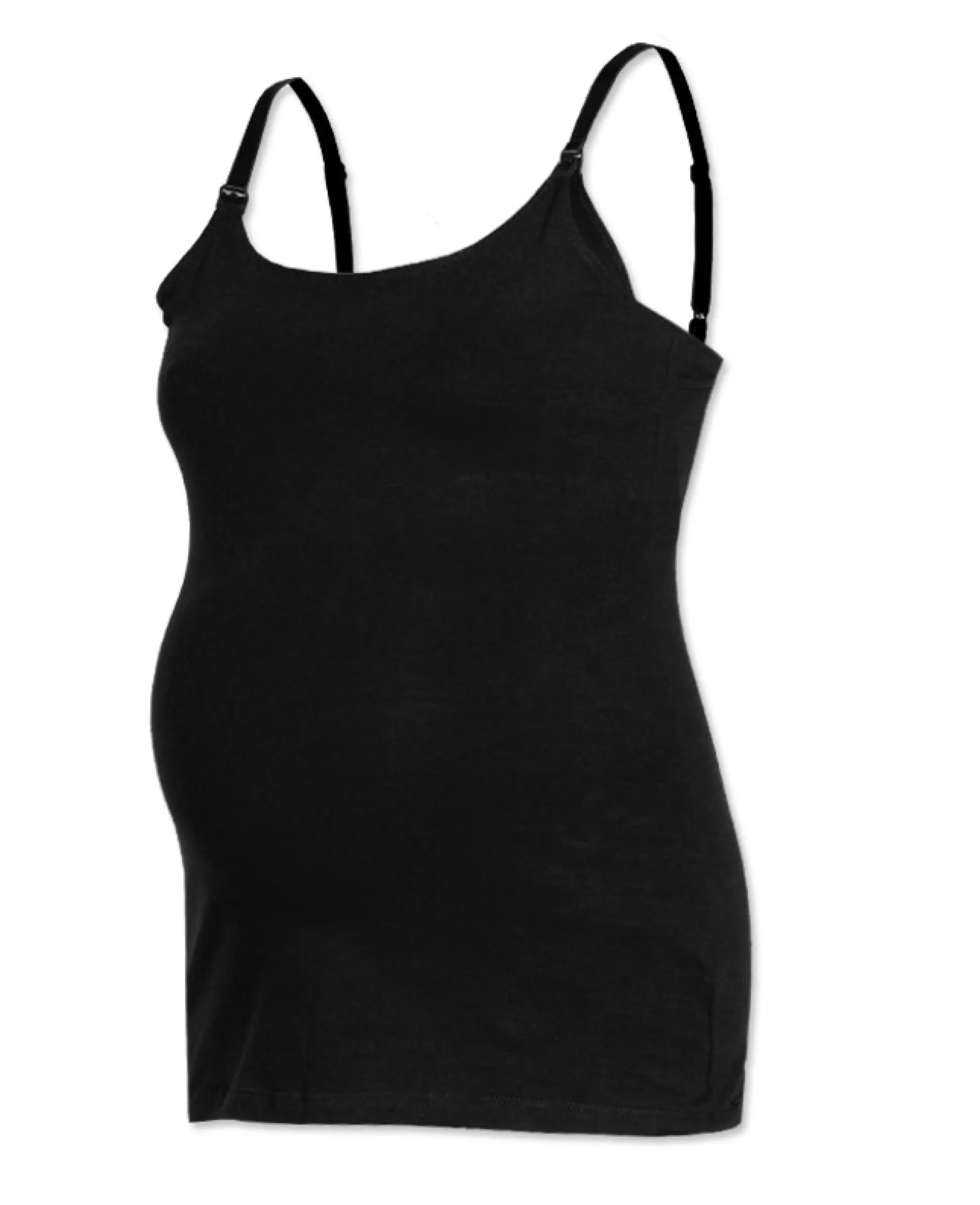 Prénatal voedings singlet spaghettibandjes effen zwart