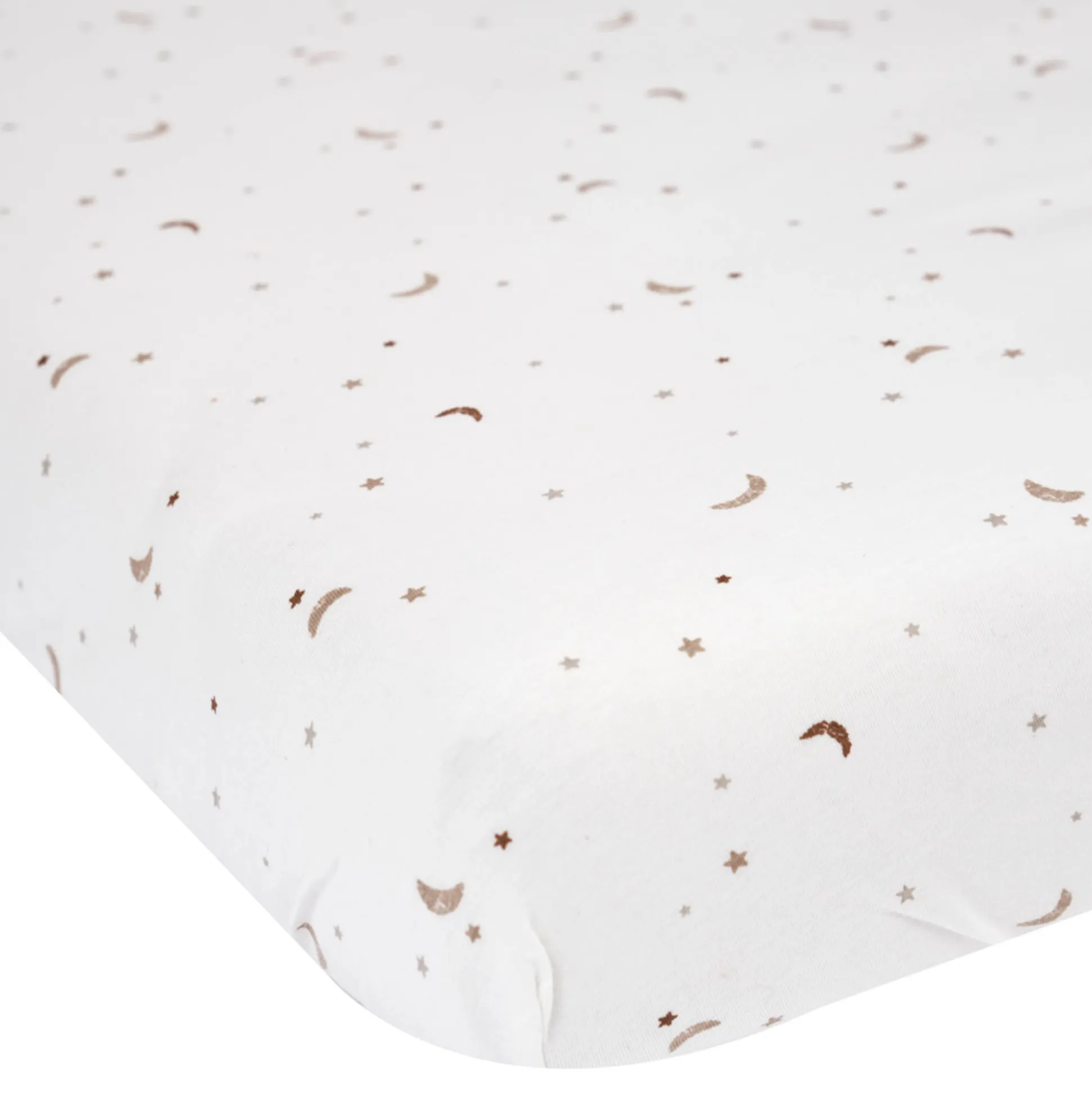 Prénatal wieg hoeslaken Ster en Maan wit