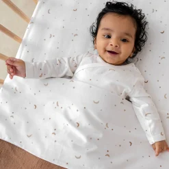 Prénatal wieg hoeslaken Ster en Maan wit