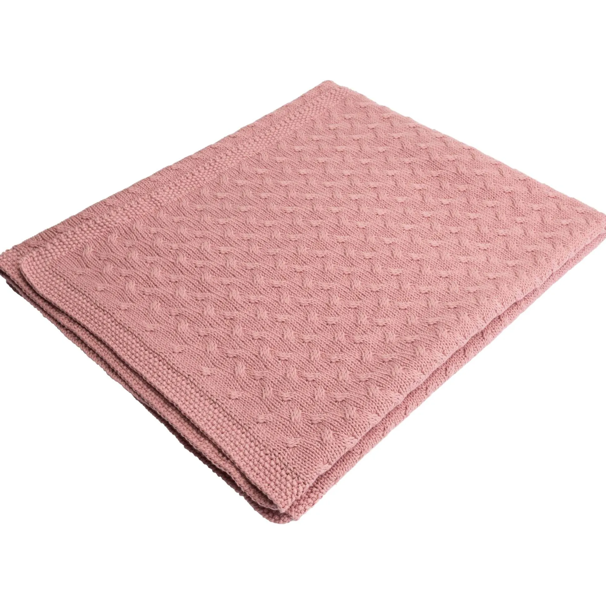 Prénatal wiegdeken kabel roze