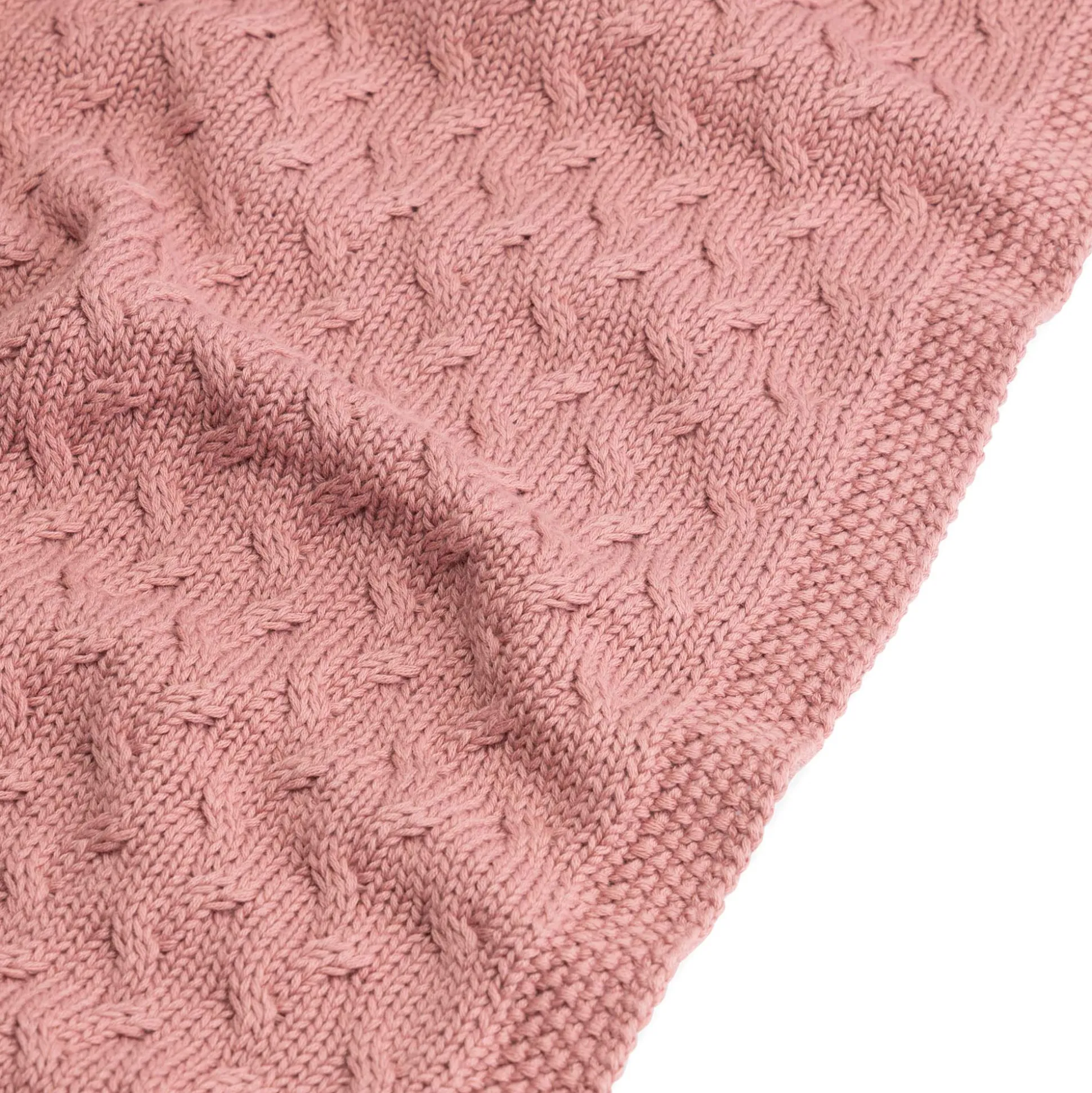 Prénatal wiegdeken kabel roze