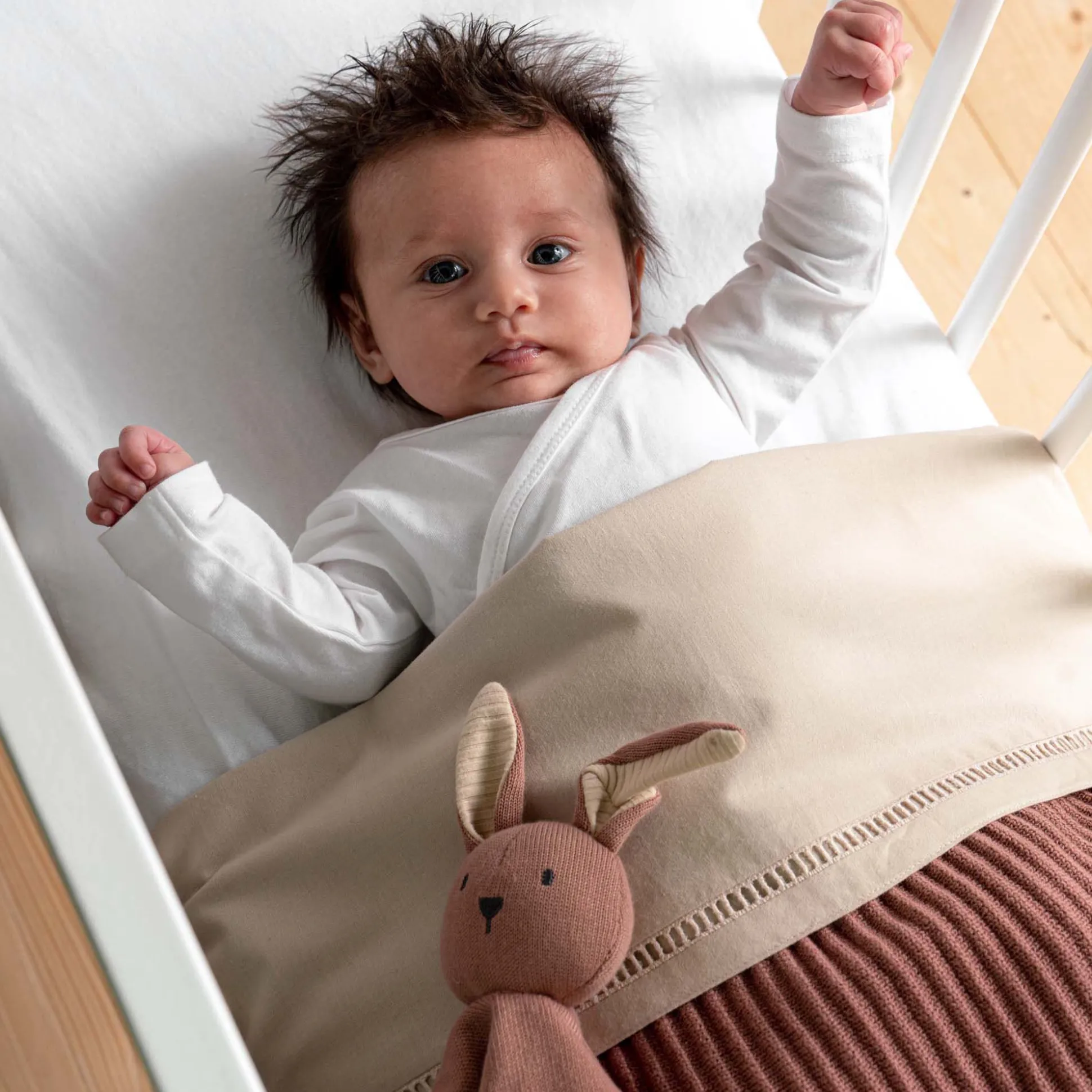 Prénatal wieglaken ajour wit