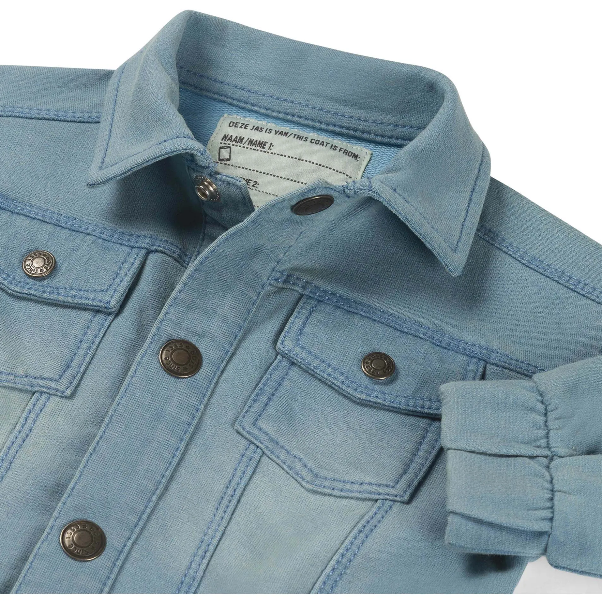 Prénatal zomerjas lange mouwen effen blauw