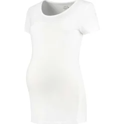 Prénatal zwangerschaps T-shirt korte mouwen effen wit