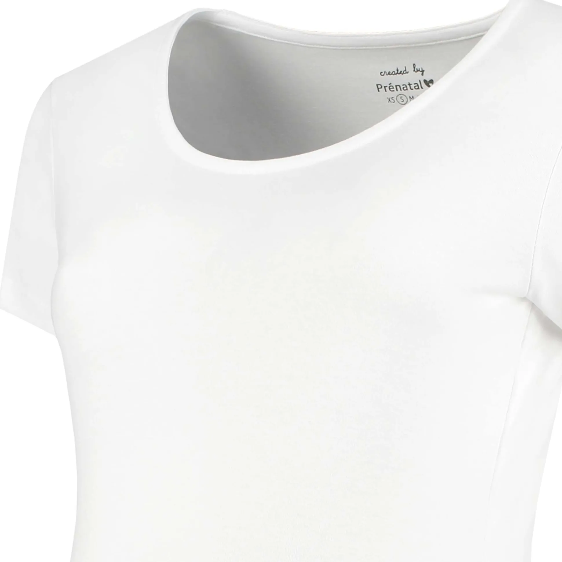 Prénatal zwangerschaps T-shirt korte mouwen effen wit