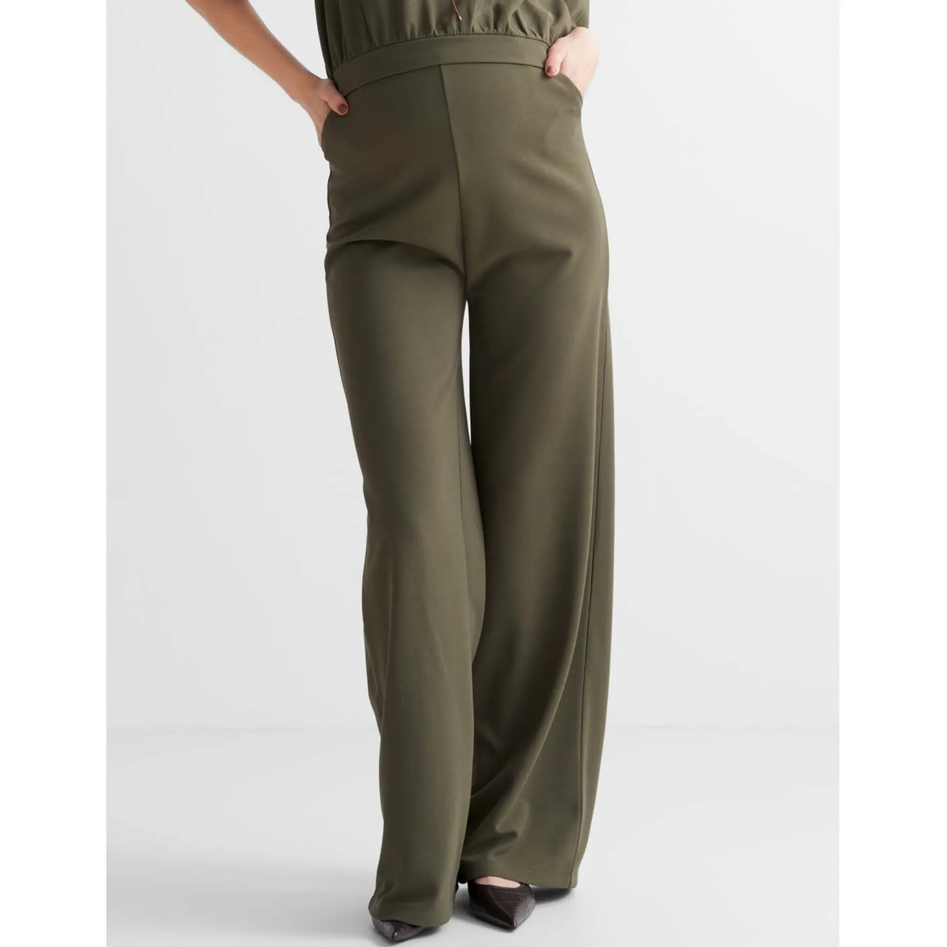 Prénatal zwangerschapsbroek lang effen groen