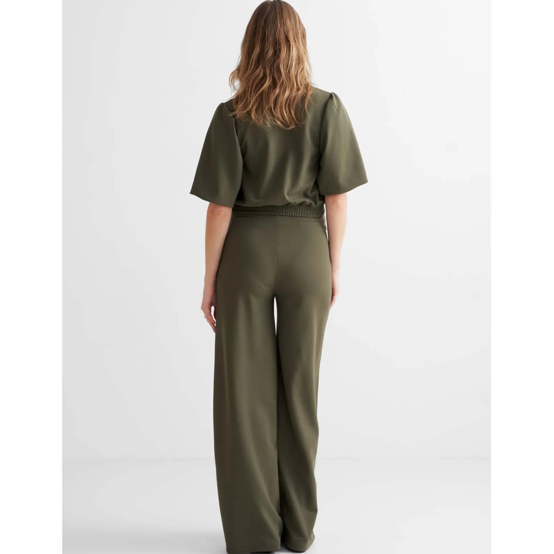 Prénatal zwangerschapsbroek lang effen groen