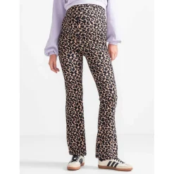 Prénatal zwangerschapsbroek lang panterprint bruin