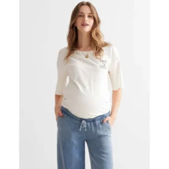 Prénatal zwangerschapsbroek lang effen denim