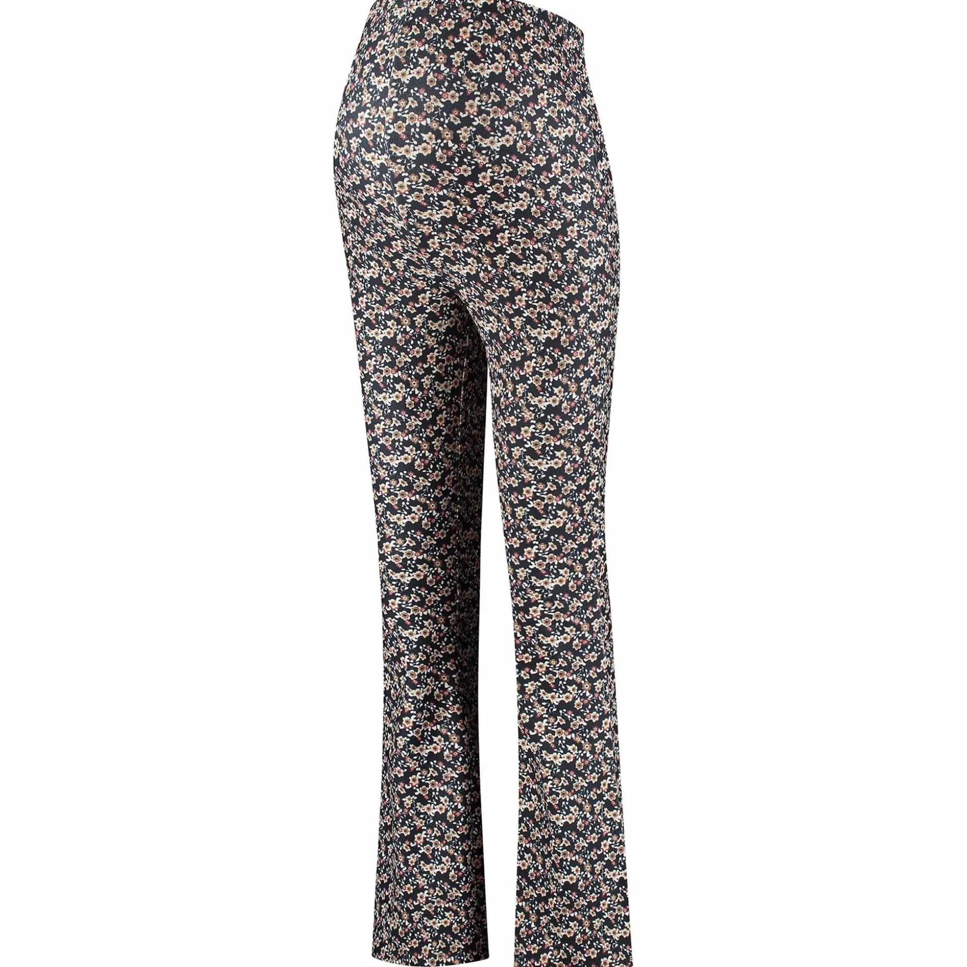 Prénatal zwangerschapsbroek lang bloemen zwart