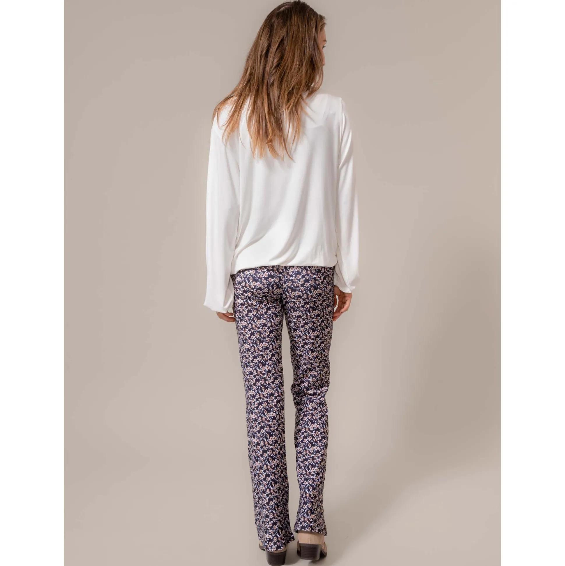 Prénatal zwangerschapsbroek lang all over print zwart