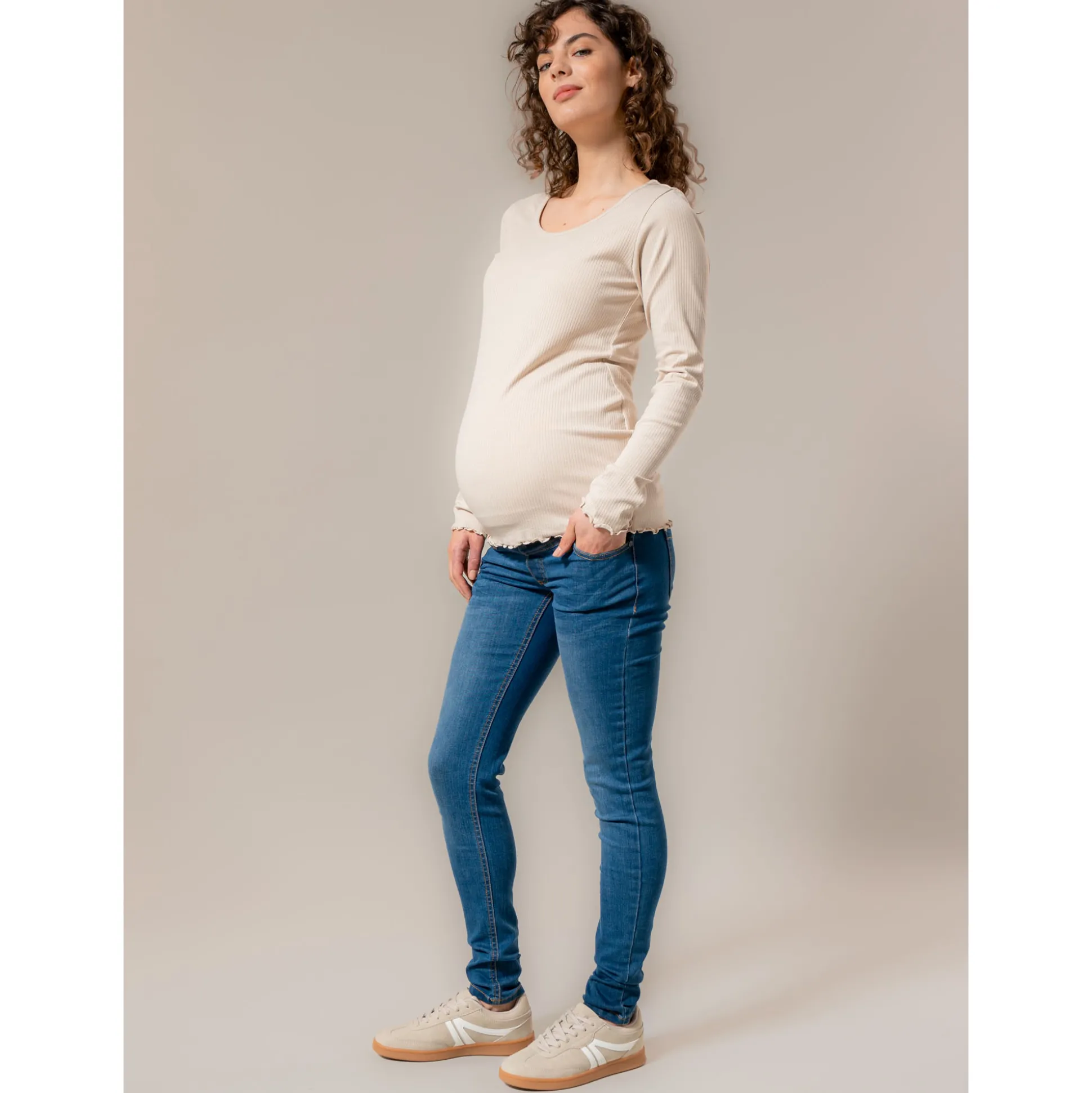 Prénatal zwangerschapsjeans lang effen blauw