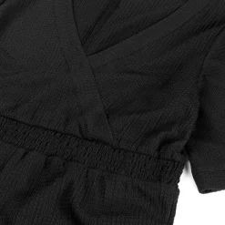 Prénatal zwangerschapsjumpsuit korte mouwen effen zwart