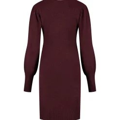 Prénatal zwangerschapsjurk lange mouwen effen rood