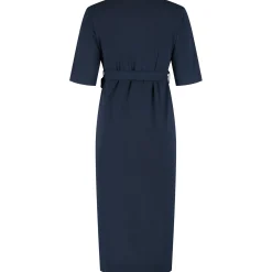 Prénatal zwangerschapsjurk korte mouwen effen blauw