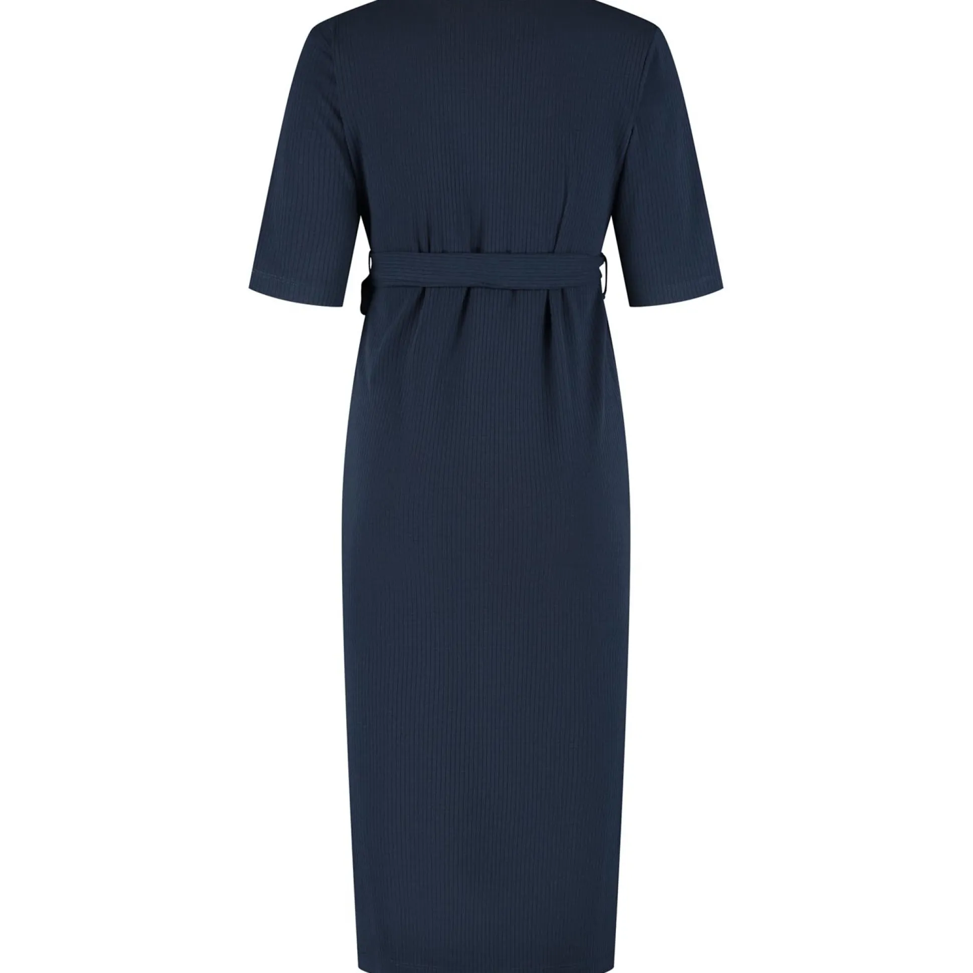 Prénatal zwangerschapsjurk korte mouwen effen blauw