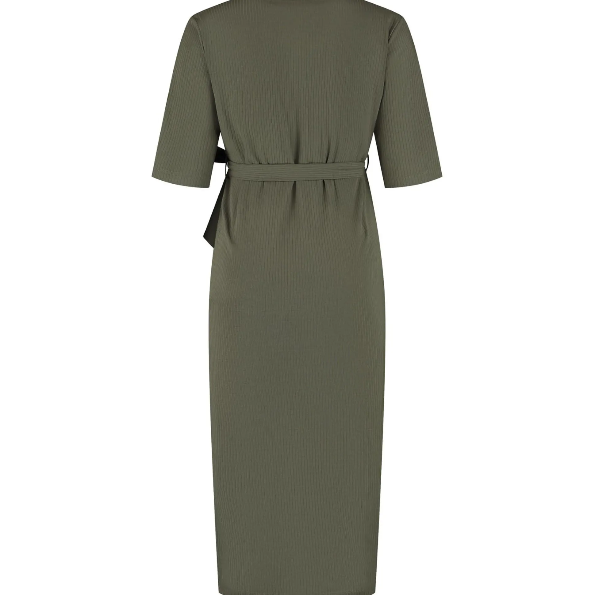 Prénatal zwangerschapsjurk korte mouwen effen groen