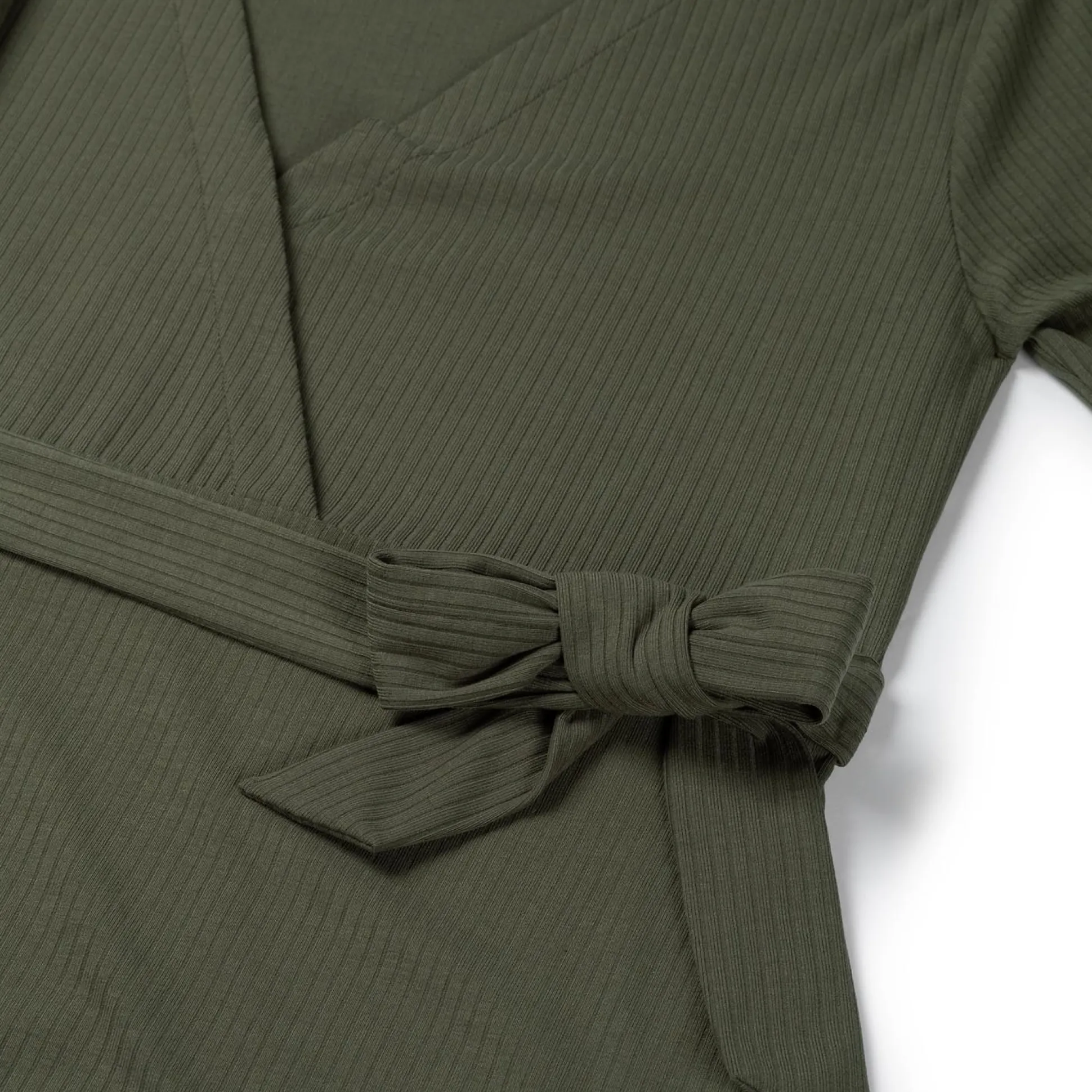 Prénatal zwangerschapsjurk korte mouwen effen groen