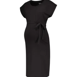 Prénatal zwangerschapsjurk korte mouwen effen zwart