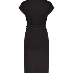 Prénatal zwangerschapsjurk korte mouwen effen zwart