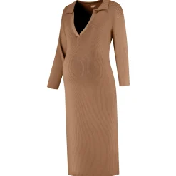 Prénatal zwangerschapsjurk driekwart mouwen  bruin