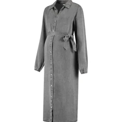 Prénatal zwangerschapsjurk maxi effen grijs