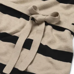 Prénatal zwangerschapsjurk lange mouwen strepen beige