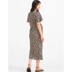 Prénatal zwangerschapsjurk korte mouwen all over print multi