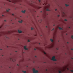 Prénatal zwangerschapsnachtjapon korte mouwen hartjes rood