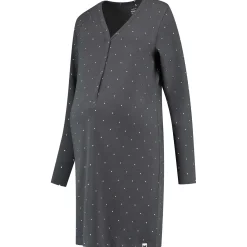 Prénatal zwangerschapsnachtjapon lange mouwen all over print grijs