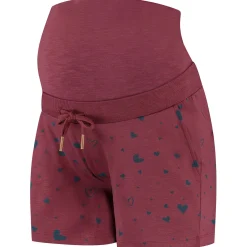 Prénatal zwangerschapspyjama short kort hartjes rood