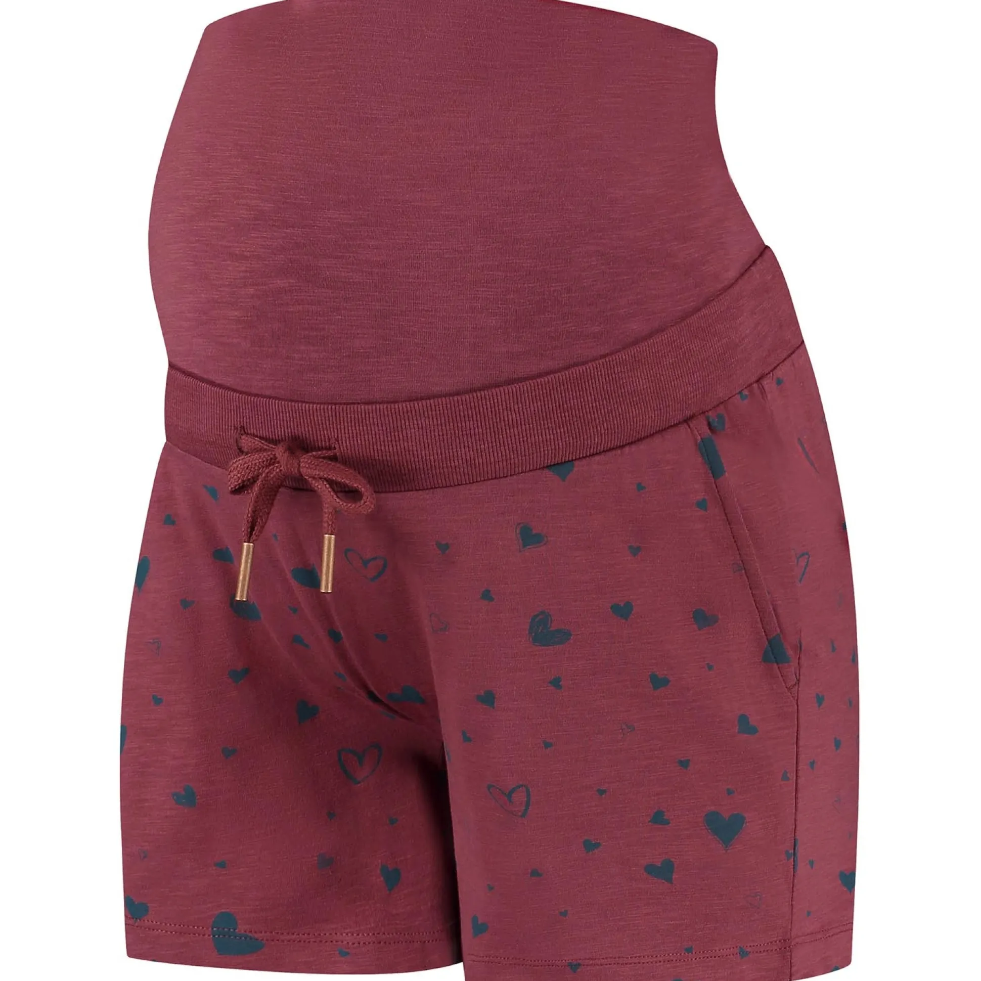 Prénatal zwangerschapspyjama short kort hartjes rood