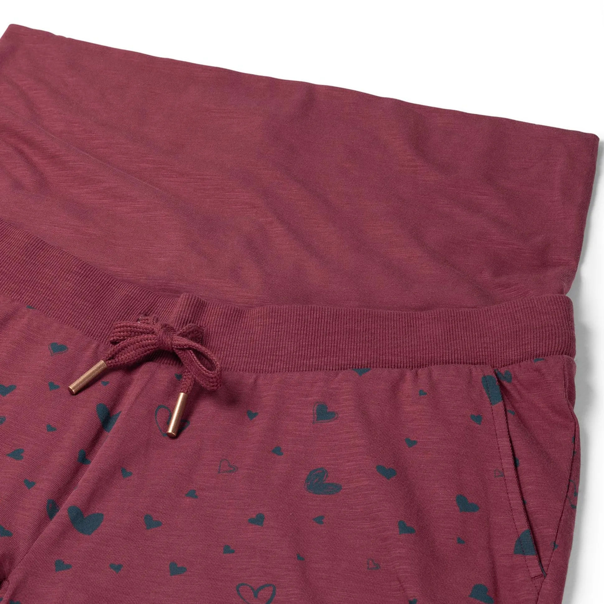 Prénatal zwangerschapspyjama short kort hartjes rood