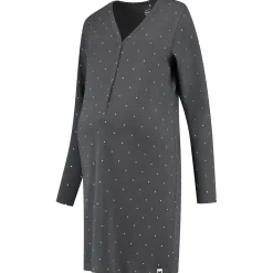 Prénatal zwangerschapspyjama lange mouwen all over print grijs