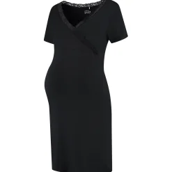 Prénatal zwangerschapspyjama lange mouwen all over print zwart