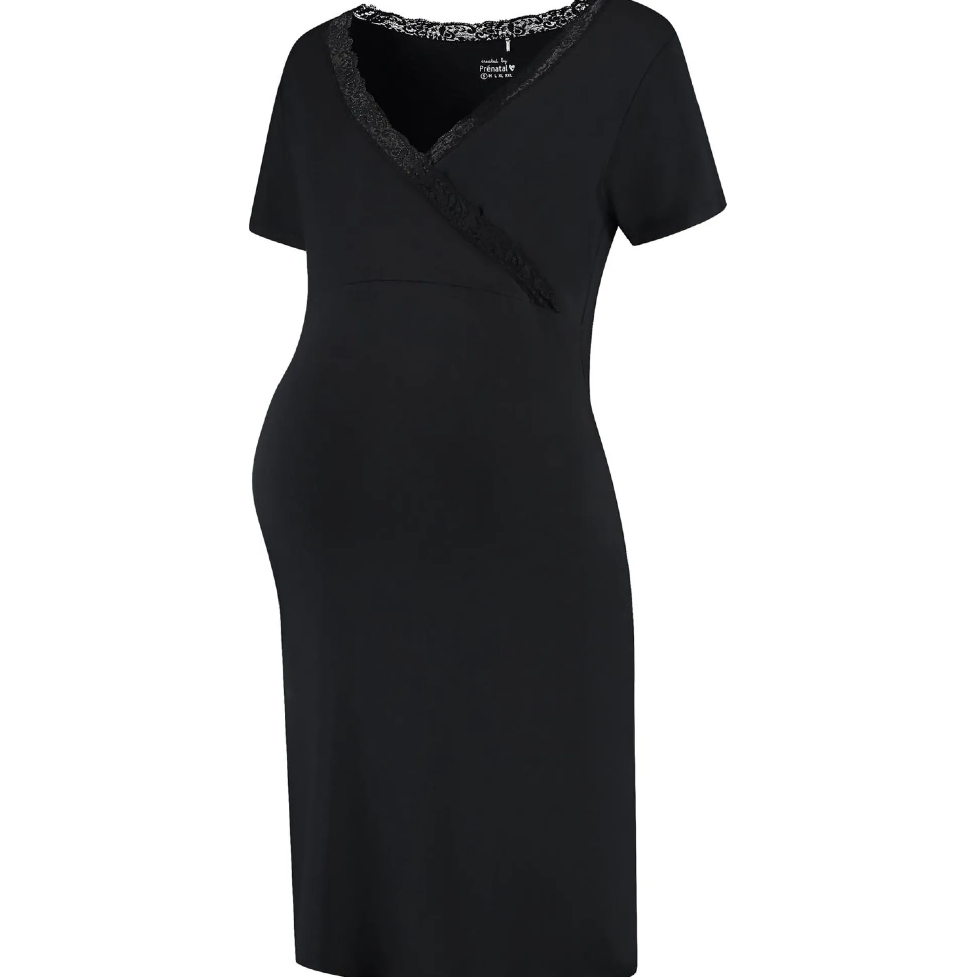 Prénatal zwangerschapspyjama lange mouwen all over print zwart