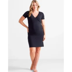 Prénatal zwangerschapspyjama lange mouwen all over print zwart