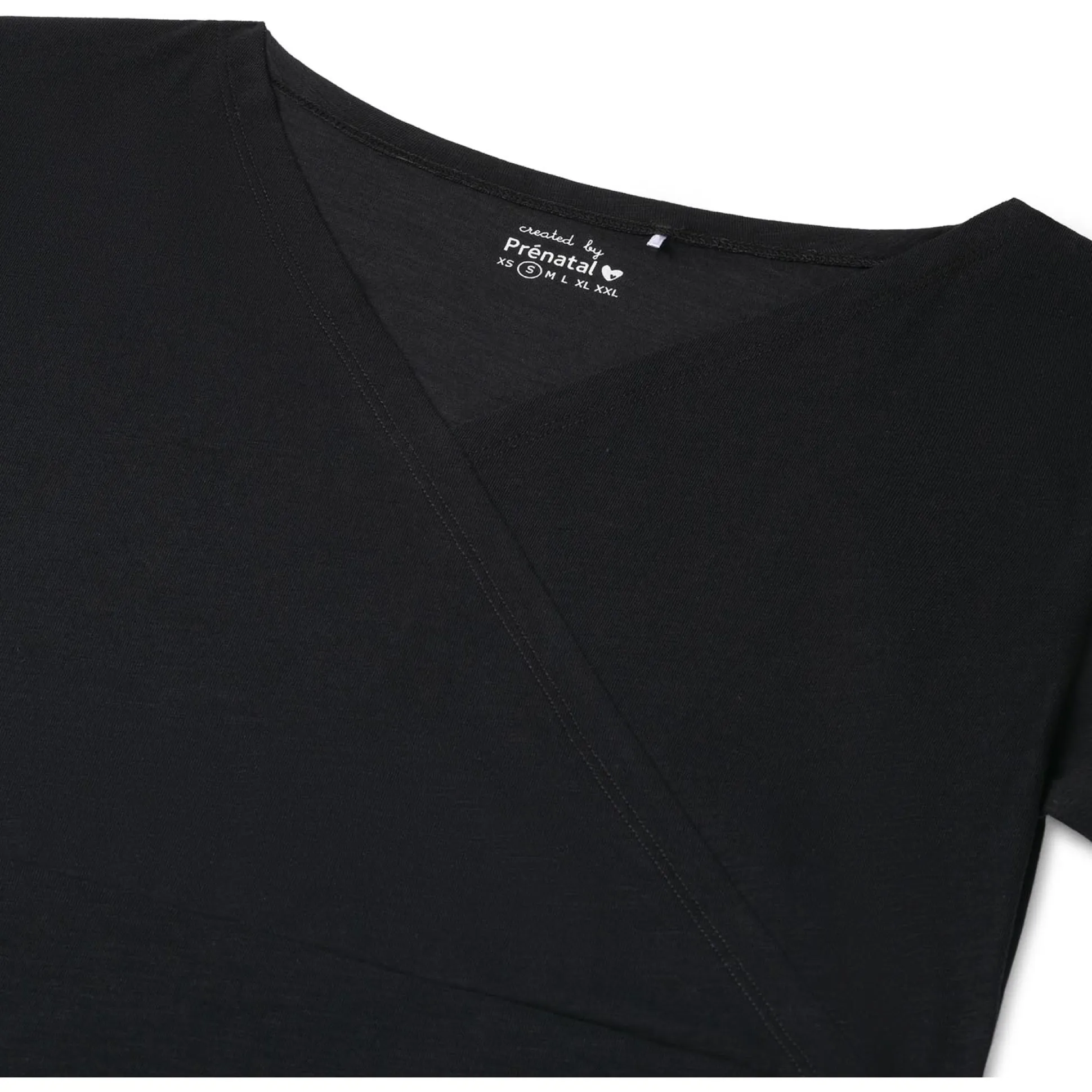 Prénatal zwangerschapspyjama T-shirt korte mouwen effen zwart