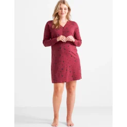 Prénatal zwangerschapspyjama lange mouwen all over print rood