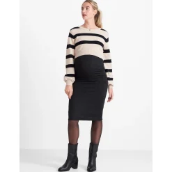 Prénatal zwangerschapsrok knielengte effen zwart