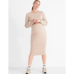 Prénatal zwangerschapsrok knielengte beige