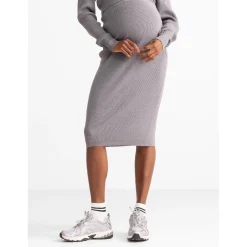 Prénatal zwangerschapsrok driekwart effen grijs