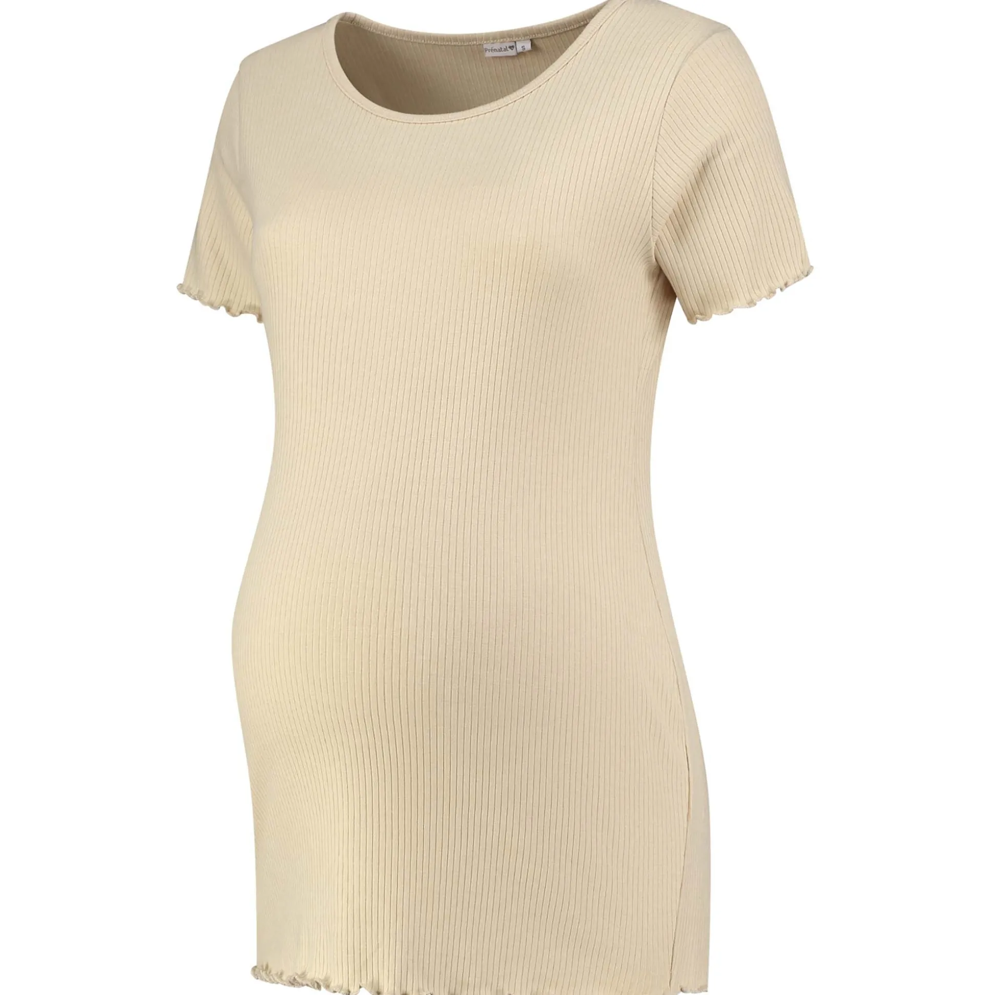 Prénatal zwangerschapsshirt korte mouwen effen beige