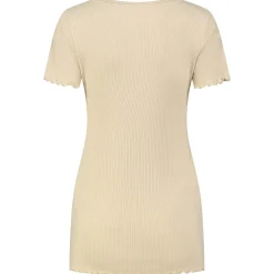 Prénatal zwangerschapsshirt korte mouwen effen beige