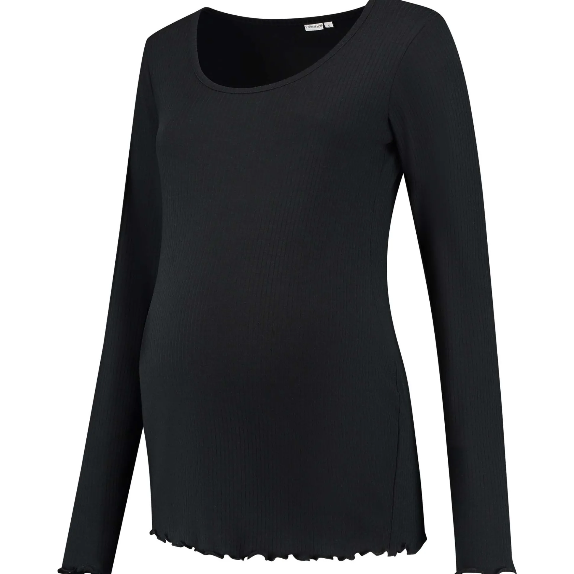 Prénatal zwangerschapsshirt lange mouwen effen zwart