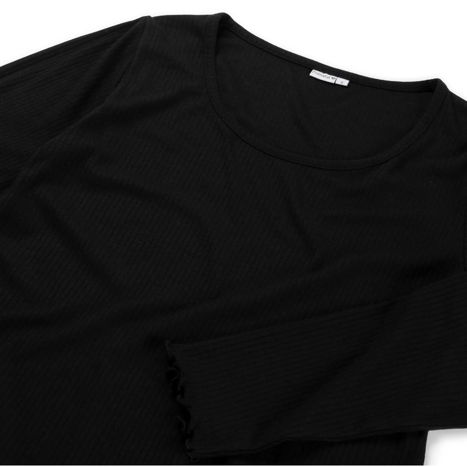 Prénatal zwangerschapsshirt lange mouwen effen zwart